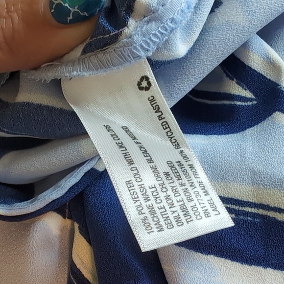 Merona Periwinkle Blue Garden Party A-line Dress Fade Floral XL - Picture 10 of 11